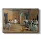 The Dance Foyer at the Opera on the Rue Le Peletier, 1872 by Edgar Degas in a walnut floater framed canvas wall art display.