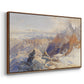 Angled view of Col du Géant, 1903 by Edward Theodore Compton in a walnut floater framed canvas.