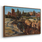 Angled view of Palatine in Rome, c. 1921 by Edward Theodore Compton in a walnut floater framed canvas.
