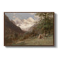 Landscape in the Caucasus, c. 1921 by Edward Theodore Compton in a walnut floater framed canvas wall art display.