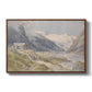 Shepherds (Pasterze), c. 1921 by Edward Theodore Compton in a walnut floater framed canvas wall art display.