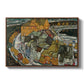 Crescent of Houses II (Island Town), 1915 by Egon Schiele in a walnut floater framed canvas wall art display.