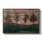 Four Trees, 1917 by Egon Schiele in a walnut floater framed canvas wall art display.