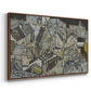 Angled view of Mödling II, 1918 by Egon Schiele in a walnut floater framed canvas.