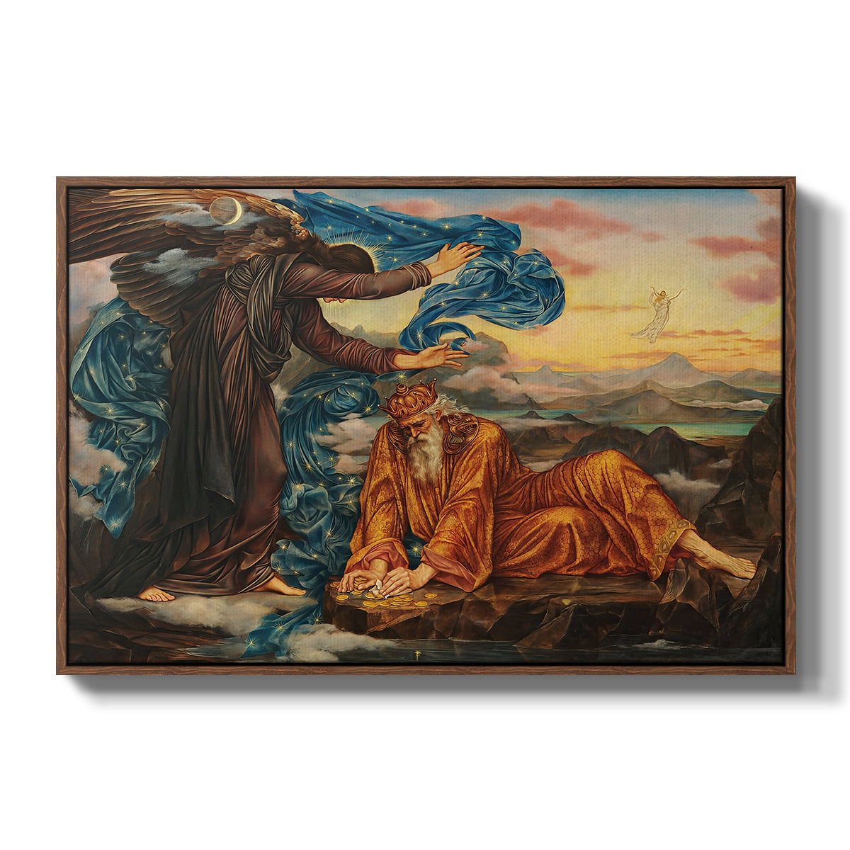 Earthbound, 1897 by Evelyn De Morgan in a walnut floater framed canvas wall art display.