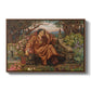 A Soul in Hell, c. 1901-1902 by Evelyn De Morgan in a walnut floater framed canvas wall art display.