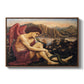 The Angel with the Serpent, c. 1870-1875 by Evelyn De Morgan in a walnut floater framed canvas wall art display.