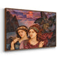 Angled view of The Vision, 1914 by Evelyn De Morgan in a walnut floater framed canvas.