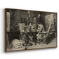 Angled view of The Chess Players, 1858 by Ernest Meissonier in a walnut floater framed canvas.