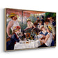 Angled view of Luncheon of the Boating Party (Le Déjeuner des canotiers), 1880-1881 by Pierre-Auguste Renoir in a natural wood floater framed canvas.