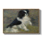Tama, the Japanese Dog, c. 1876 by Pierre-Auguste Renoir in a natural wood floater framed canvas wall art display.