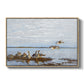 Greylag Geese (Grågäss), 1922 by Bruno Liljefors in a natural wood floater framed canvas wall art display.