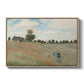 The Poppy Field near Argenteuil, 1873 by Claude Monet in a natural wood floater framed canvas wall art display.