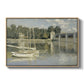 The Bridge at Argenteuil, 1874 by Claude Monet in a natural wood floater framed canvas wall art display.