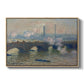 Waterloo Bridge, Gray Day, 1903 by Claude Monet in a natural wood floater framed canvas wall art display.
