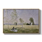 Summer (L'ete), 1874 by Claude Monet in a natural wood floater framed canvas wall art display.