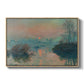 Sunset on the Seine at Lavacourt, Winter Effect, 1880 by Claude Monet in a natural wood floater framed canvas wall art display.
