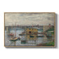 Bridge at Argenteuil on a Gray Day, c. 1876 by Claude Monet in a natural wood floater framed canvas wall art display.