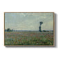 Poppy Field, 1881 by Claude Monet in a natural wood floater framed canvas wall art display.