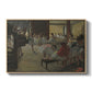 The Dance Class, c. 1873 by Edgar Degas in a natural wood floater framed canvas wall art display.