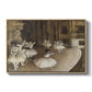 The Rehearsal of the Ballet Onstage, 1874 by Edgar Degas in a natural wood floater framed canvas wall art display.