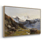 Angled view of The Großglockner from the Prager Hut, 1890 by Edward Theodore Compton in a natural wood floater framed canvas.