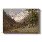 Landscape in the Caucasus, c. 1921 by Edward Theodore Compton in a natural wood floater framed canvas wall art display.