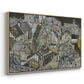 Angled view of Mödling II, 1918 by Egon Schiele in a natural wood floater framed canvas.