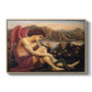 The Angel with the Serpent, c. 1870-1875 by Evelyn De Morgan in a natural wood floater framed canvas wall art display.