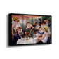 Angled view of Luncheon of the Boating Party (Le Déjeuner des canotiers), 1880-1881 by Pierre-Auguste Renoir in a black floater framed canvas.