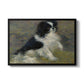 Tama, the Japanese Dog, c. 1876 by Pierre-Auguste Renoir in a black floater framed canvas wall art display.