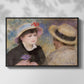 Front view of Boating Couple (Aline Charigot and Renoir), c. 1881 by Pierre-Auguste Renoir in a black floater framed canvas.