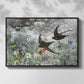 Front view of Common Swifts, 1886 by Bruno Liljefors in a black floater framed canvas.