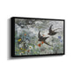 Angled view of Common Swifts, 1886 by Bruno Liljefors in a black floater framed canvas.