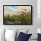 Wild Ducks (Grasänder), 1890 by Bruno Liljefors displayed above a sofa in a living room in a black floater frame, featuring a wildlife scene of ducks walking through tall grass beside water.