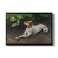 Portrait of a Dog, 1891 by Bruno Liljefors in a black floater framed canvas wall art display.