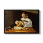 The Lute Player (Wildenstein Version), c. 1596 by Caravaggio in a black floater framed canvas wall art display.