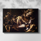 Front view of The Martyrdom of Saint Matthew, 1599-1600 by Caravaggio in a black floater framed canvas.