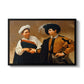 The Fortune Teller (Capitoline Version), c. 1599 by Caravaggio in a black floater framed canvas wall art display.