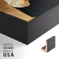 Close-up of the black floater frame corner and gallery wrapped canvas construction.