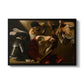 The Crowning with Thorns (Vienna Version), c. 1602-1604 by Caravaggio in a black floater framed canvas wall art display.