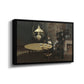 Angled view of Interior, after Dinner, 1868-1869 by Claude Monet in a black floater framed canvas.