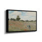 Angled view of The Poppy Field near Argenteuil, 1873 by Claude Monet in a black floater framed canvas.