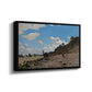 Angled view of The Beach at Honfleur, 1864 by Claude Monet in a black floater framed canvas.