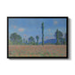 Poppy Field (Giverny), 1890-1891 by Claude Monet in a black floater framed canvas wall art display.