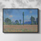 Front view of Poppy Field (Giverny), 1890-1891 by Claude Monet in a black floater framed canvas.