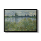 Banks of the Seine, Vétheuil, 1880 by Claude Monet in a black floater framed canvas wall art display.