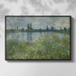 Front view of Banks of the Seine, Vétheuil, 1880 by Claude Monet in a black floater framed canvas.