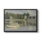 The Bridge at Argenteuil, 1874 by Claude Monet in a black floater framed canvas wall art display.