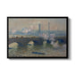 Waterloo Bridge, Gray Day, 1903 by Claude Monet in a black floater framed canvas wall art display.
